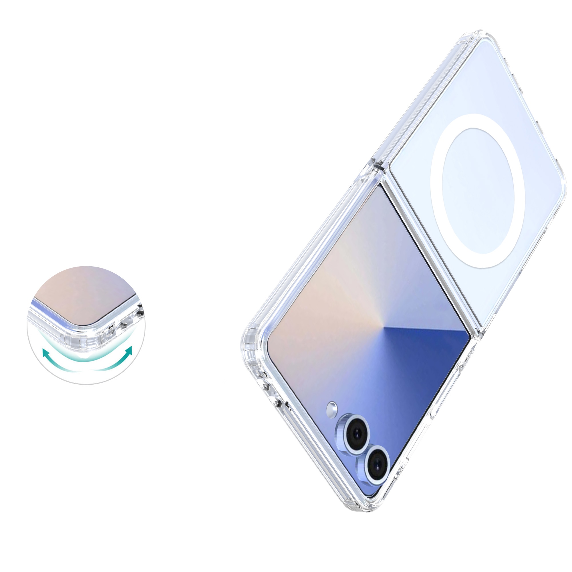 Coque hybride MagSafe Samsung Galaxy Z Flip 7 Transparent