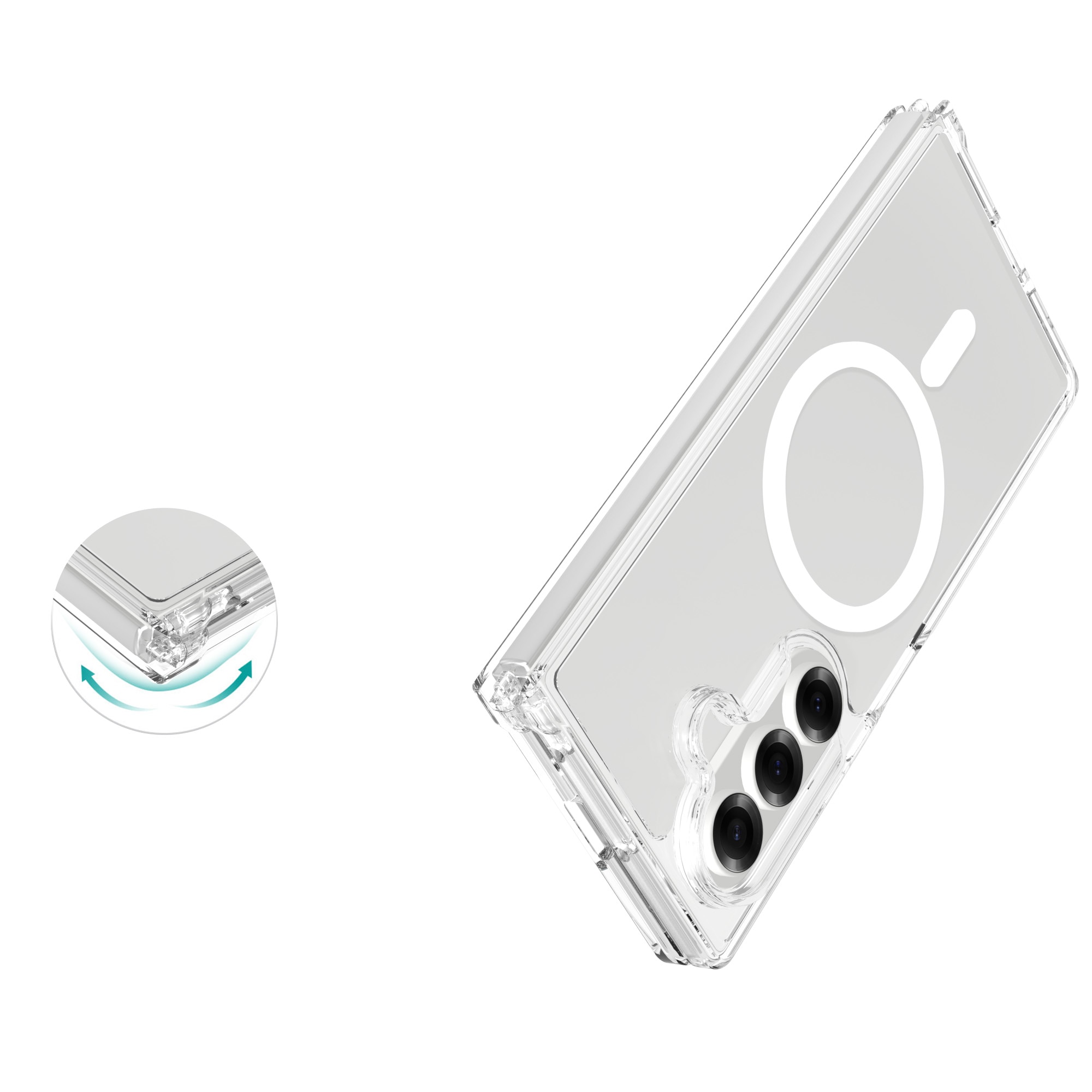 Coque hybride MagSafe Samsung Galaxy Z Fold 7 Transparent