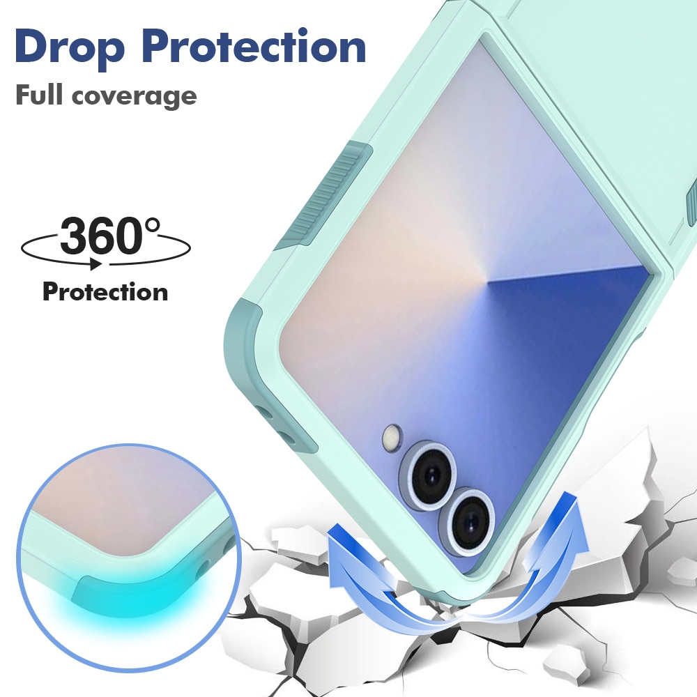 Coque hybride Off-road Samsung Galaxy Z Flip 7, Vert menthe