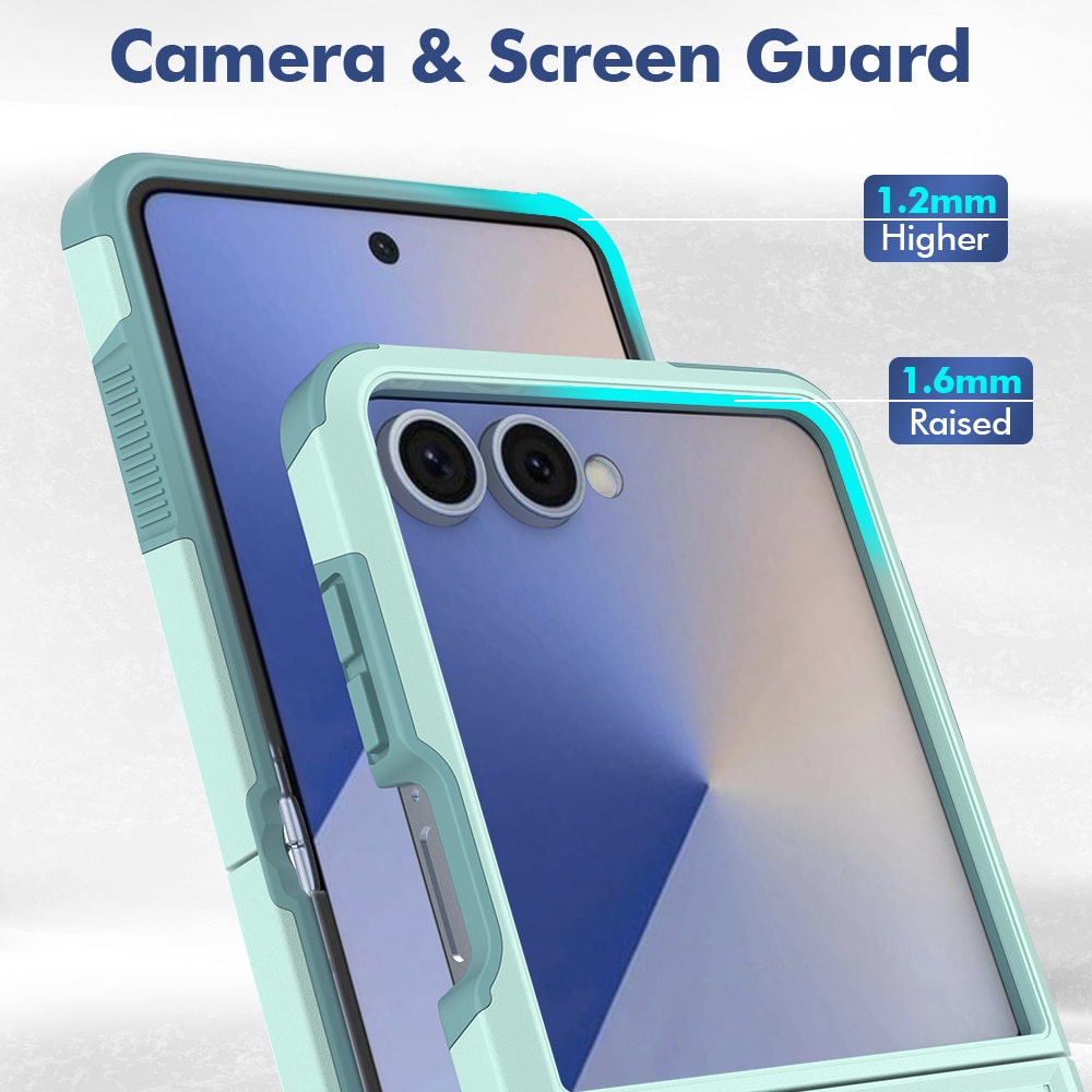 Coque hybride Off-road Samsung Galaxy Z Flip 7, Vert menthe