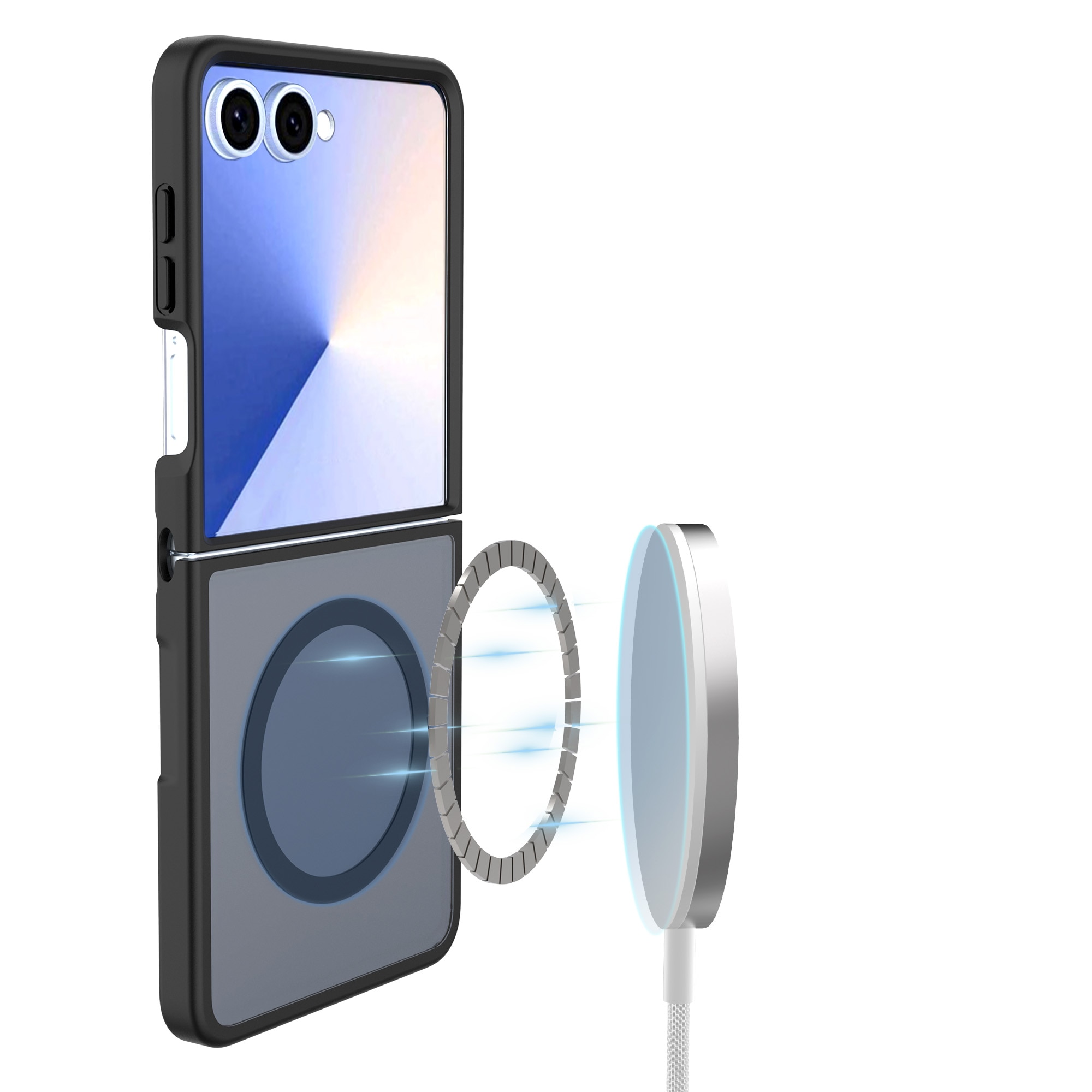 Coque Magnetic Hybrid Samsung Galaxy Z Flip 7, Frosted Black