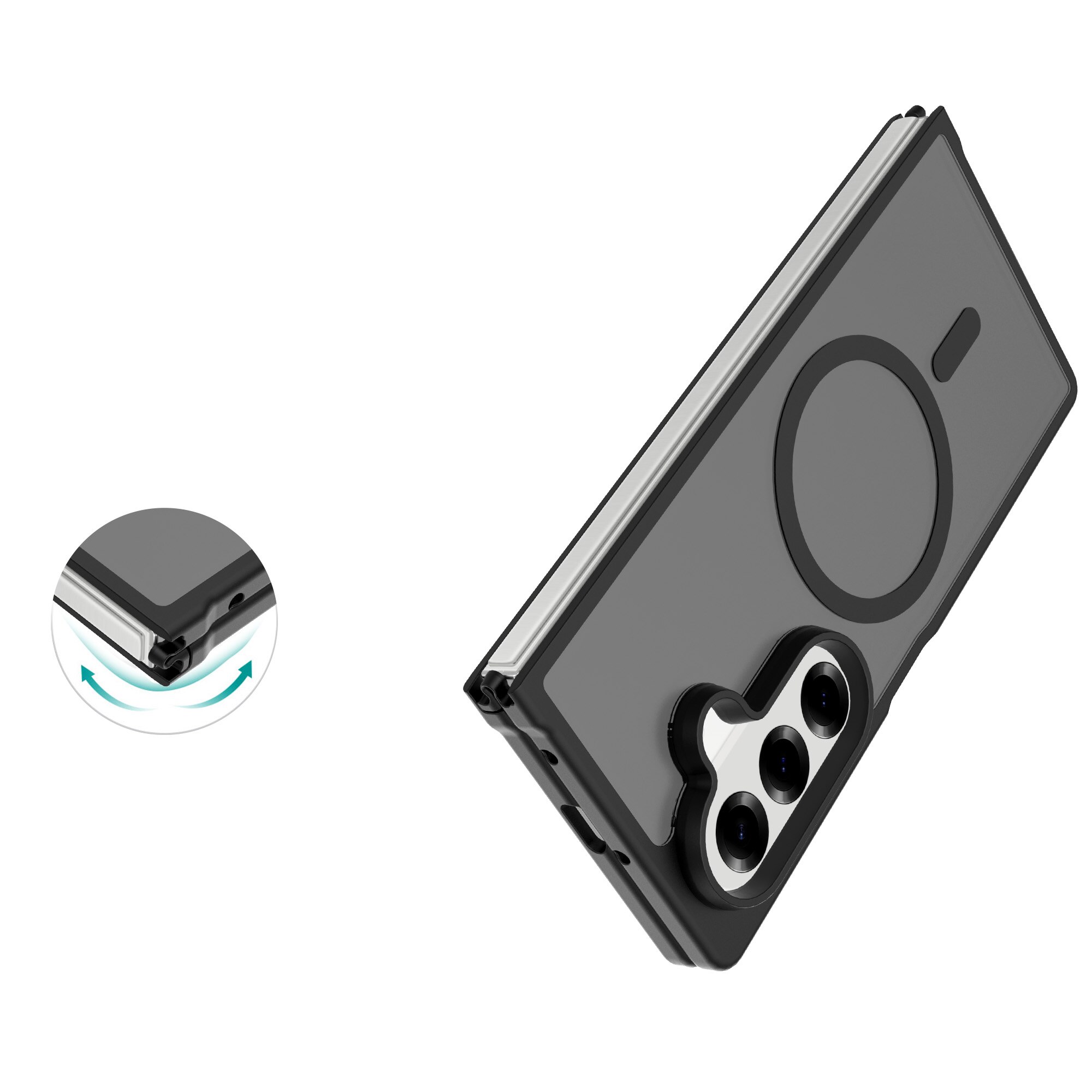 Coque Magnetic Hybrid Samsung Galaxy Z Fold 7, Frosted Black