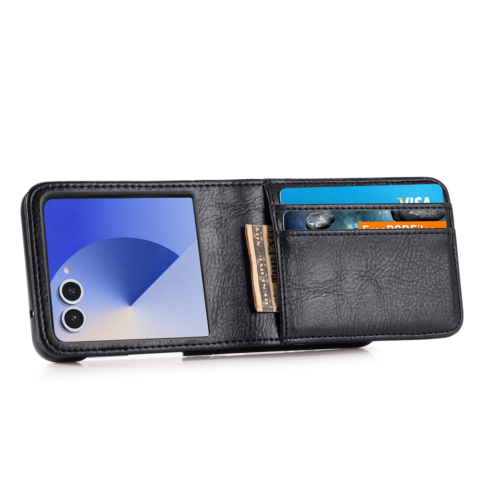 Coque portefeuille Samsung Galaxy Z Flip 7, noir