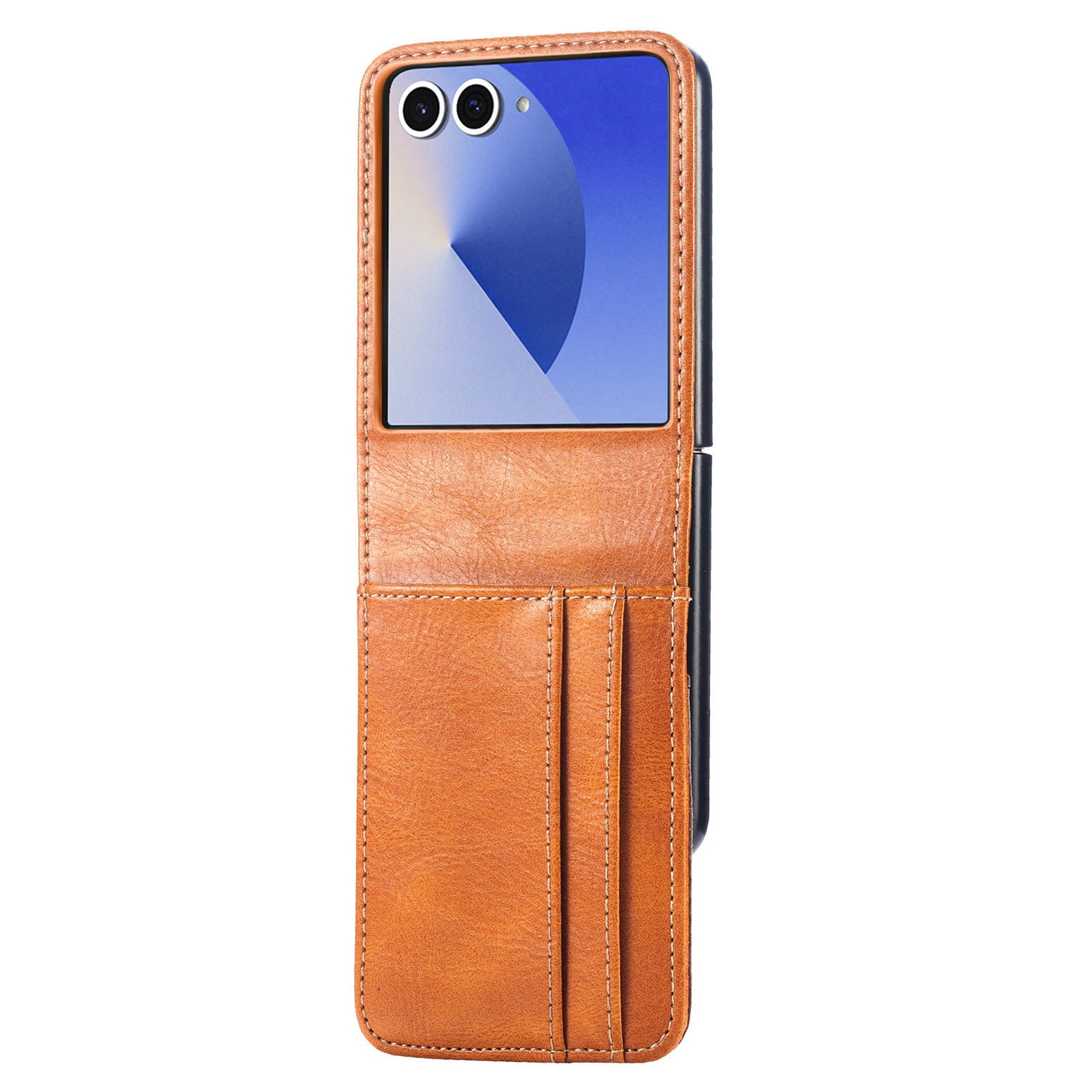 Coque portefeuille Samsung Galaxy Z Flip 7, Cognac