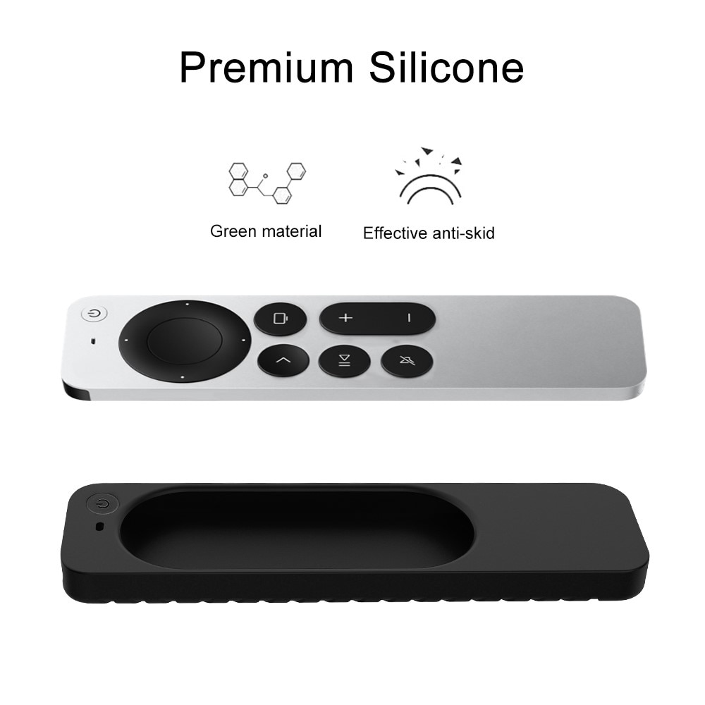 Coque en silicone à Rainures Apple TV 4K Siri Remote, noir