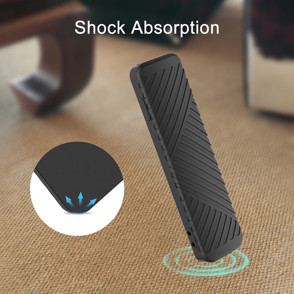 Coque en silicone à Rainures Apple TV 4K Siri Remote, noir