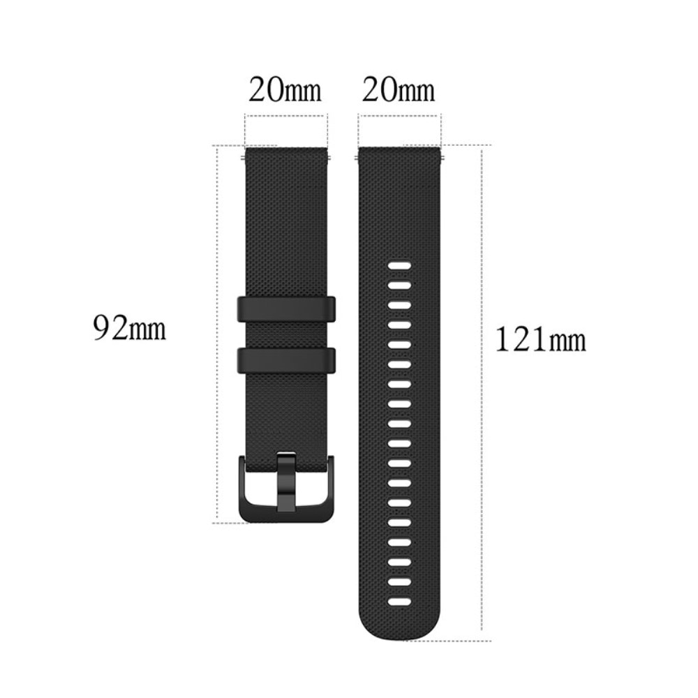 Bracelet en silicone pour Huawei Watch GT 3 42mm/Watch GT 2 42mm, Noir