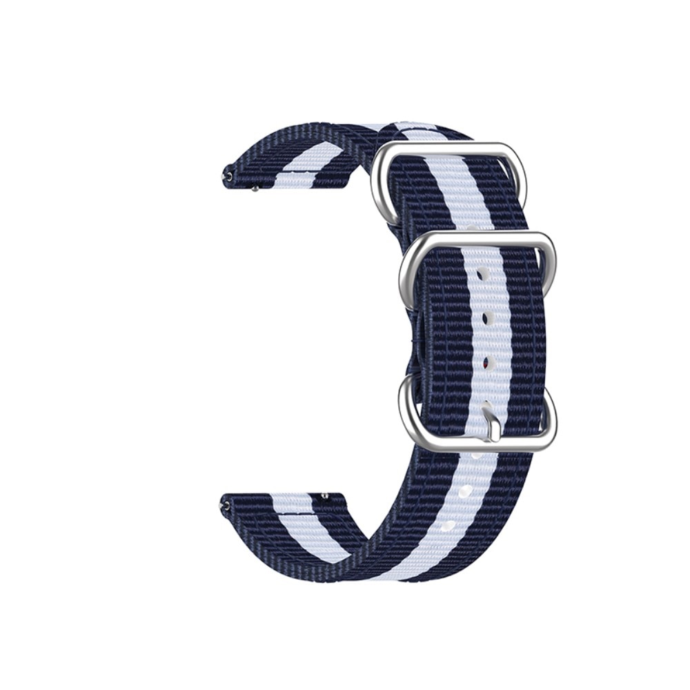 Bracelet Nato Samsung Galaxy Watch 4 44mm Bleu/Blanc