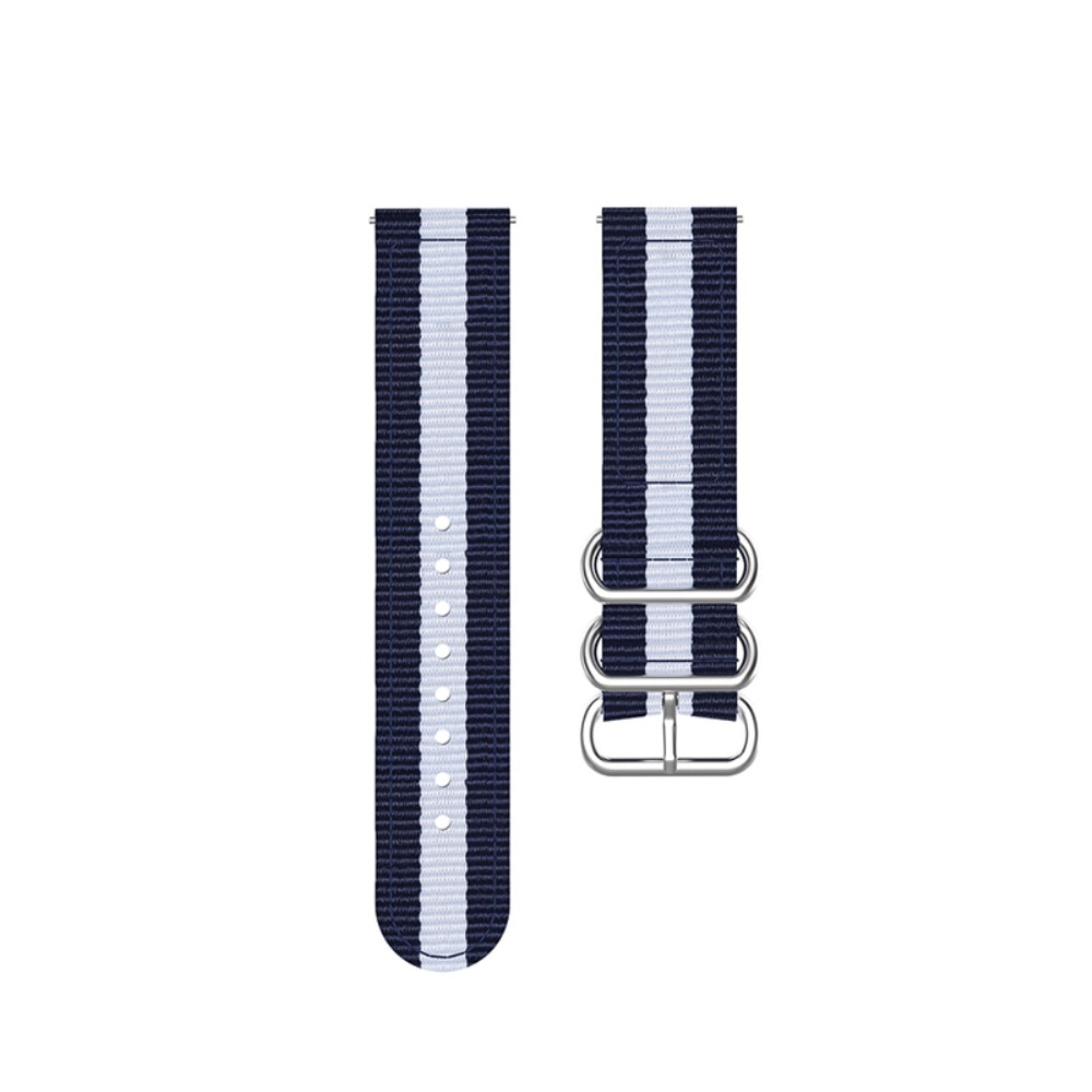 Bracelet Nato Samsung Galaxy Watch 4 44mm Bleu/Blanc
