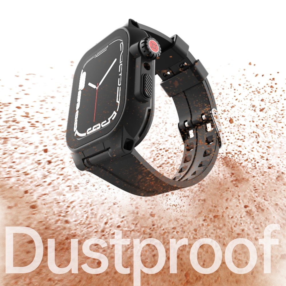 Coque étanche avec Bracelet en silicone Apple Watch 45mm Series 7, noir