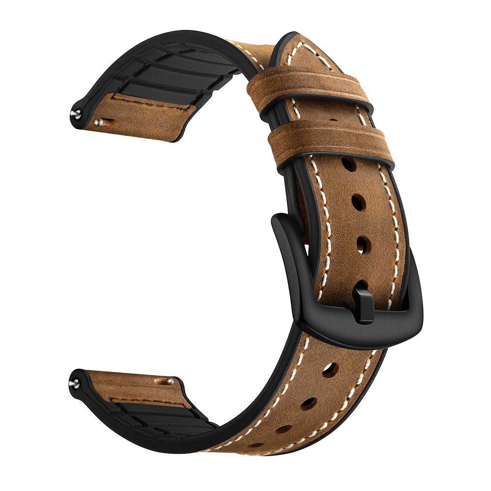 Bracelet en cuir haut de gamme Amazfit Bip 3/3 Pro, marron