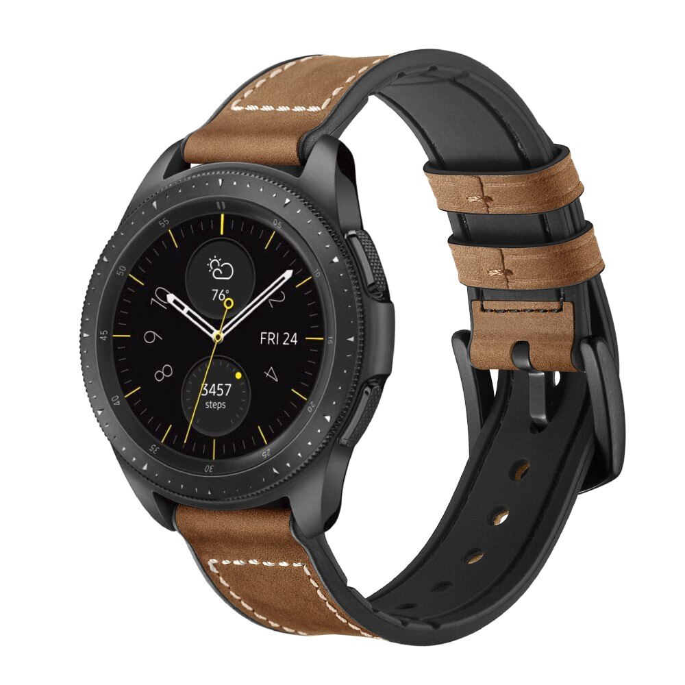 Bracelet en cuir haut de gamme Samsung Galaxy Watch 5 Pro 45mm Marron