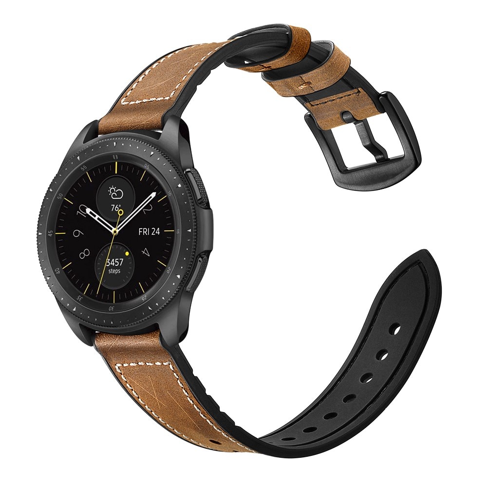 Bracelet en cuir haut de gamme Samsung Galaxy Watch 4 Classic 42mm Marron
