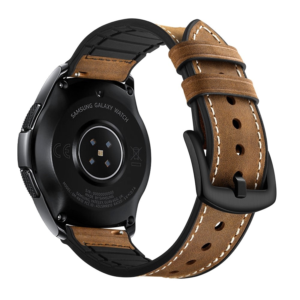 Bracelet en cuir haut de gamme Samsung Galaxy Watch 5 Pro 45mm, Marron