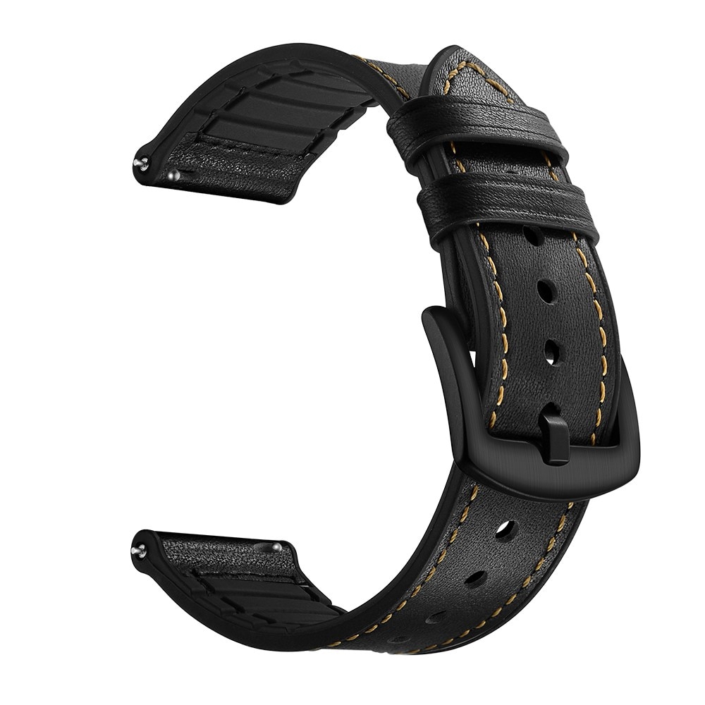 Bracelet en cuir haut de gamme Hama Fit Watch 4910, noir