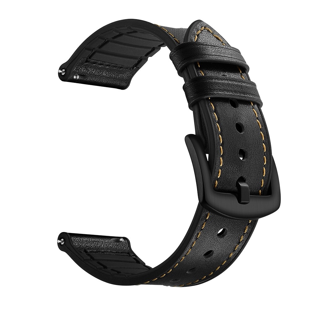 Bracelet en cuir haut de gamme Garmin Vivoactive 5, noir