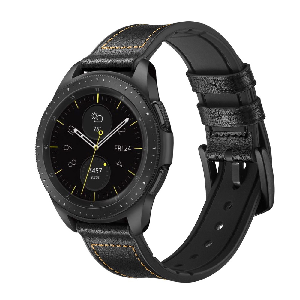 Bracelet en cuir haut de gamme Samsung Galaxy Watch 5 Pro 45mm, Noir