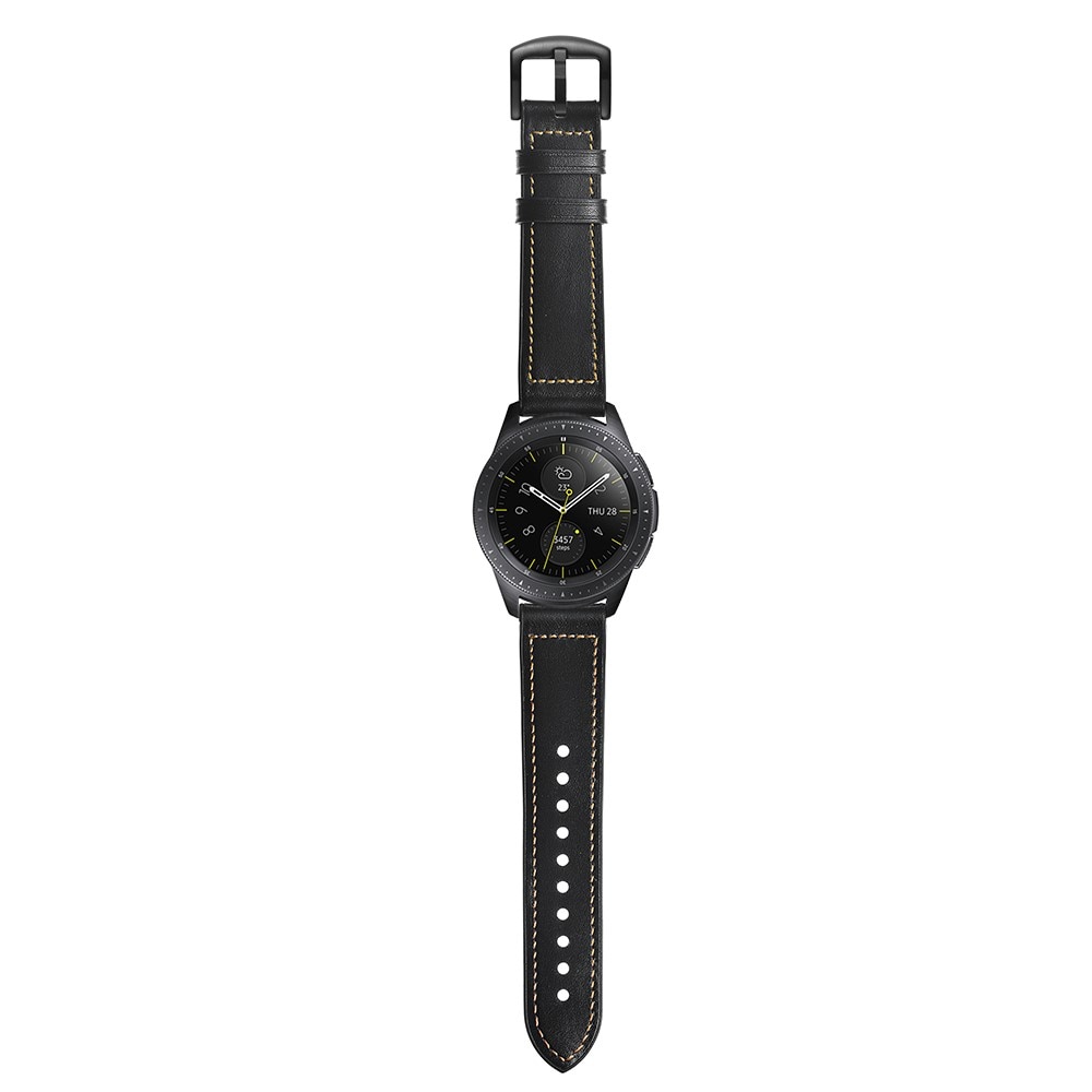 Bracelet en cuir haut de gamme Samsung Galaxy Watch 4 Classic 42mm Noir