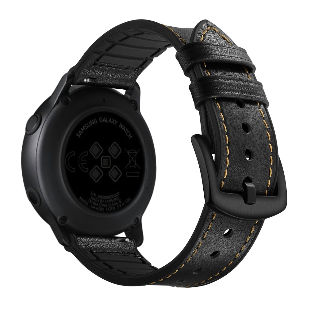 Bracelet en cuir haut de gamme Samsung Galaxy Watch 5 44mm, Noir