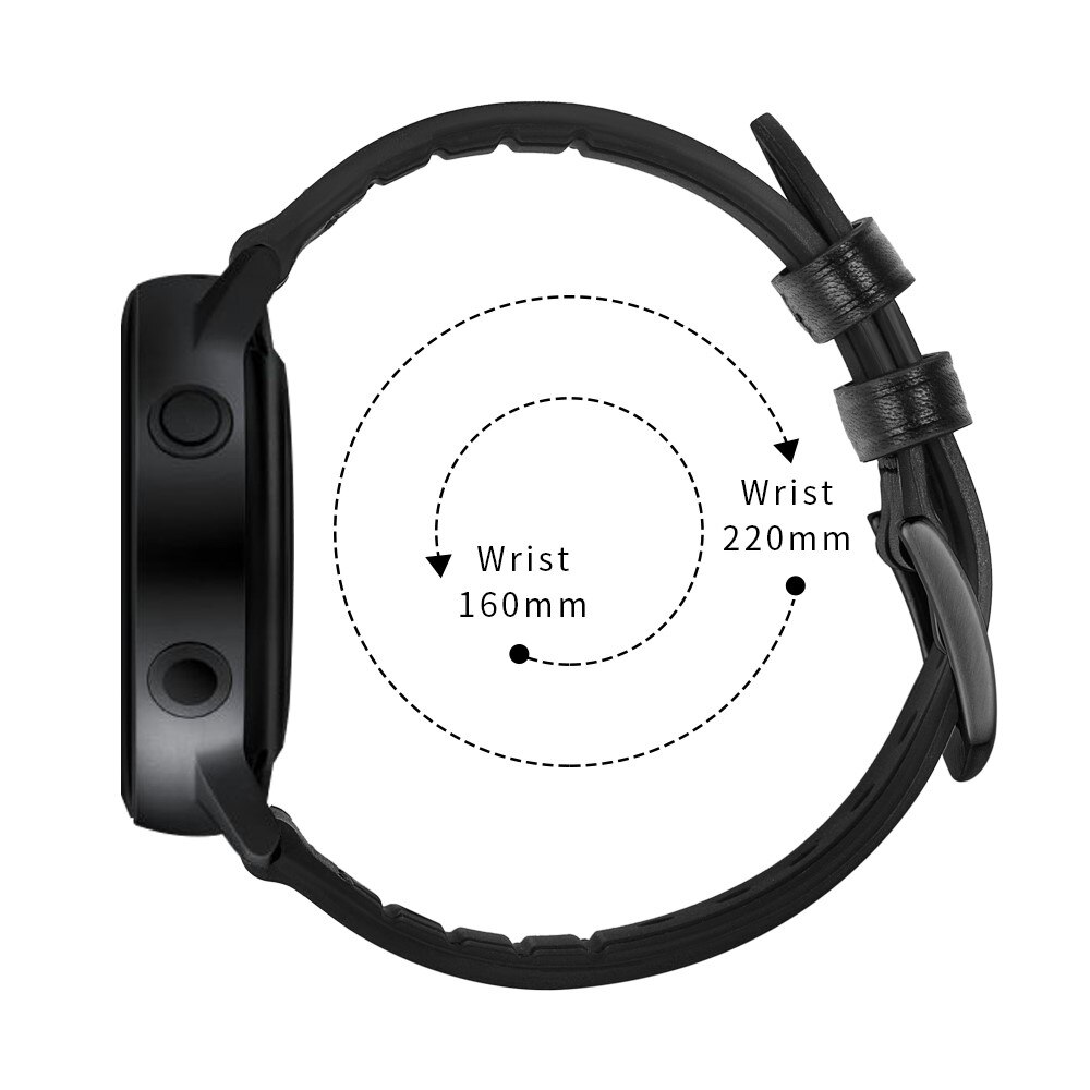 Bracelet en cuir haut de gamme Samsung Galaxy Watch 5 44mm, Noir