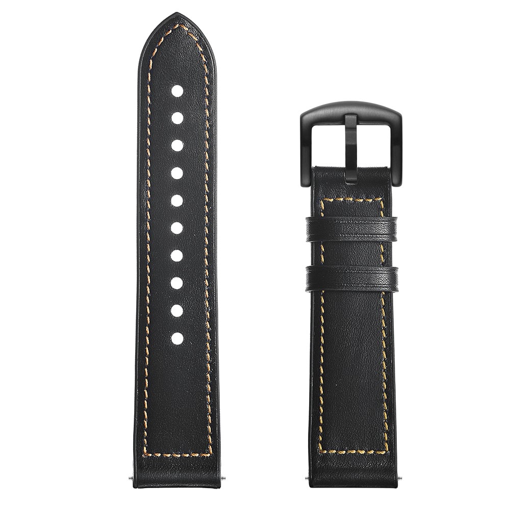 Bracelet en cuir haut de gamme Samsung Galaxy Watch 5 44mm, Noir