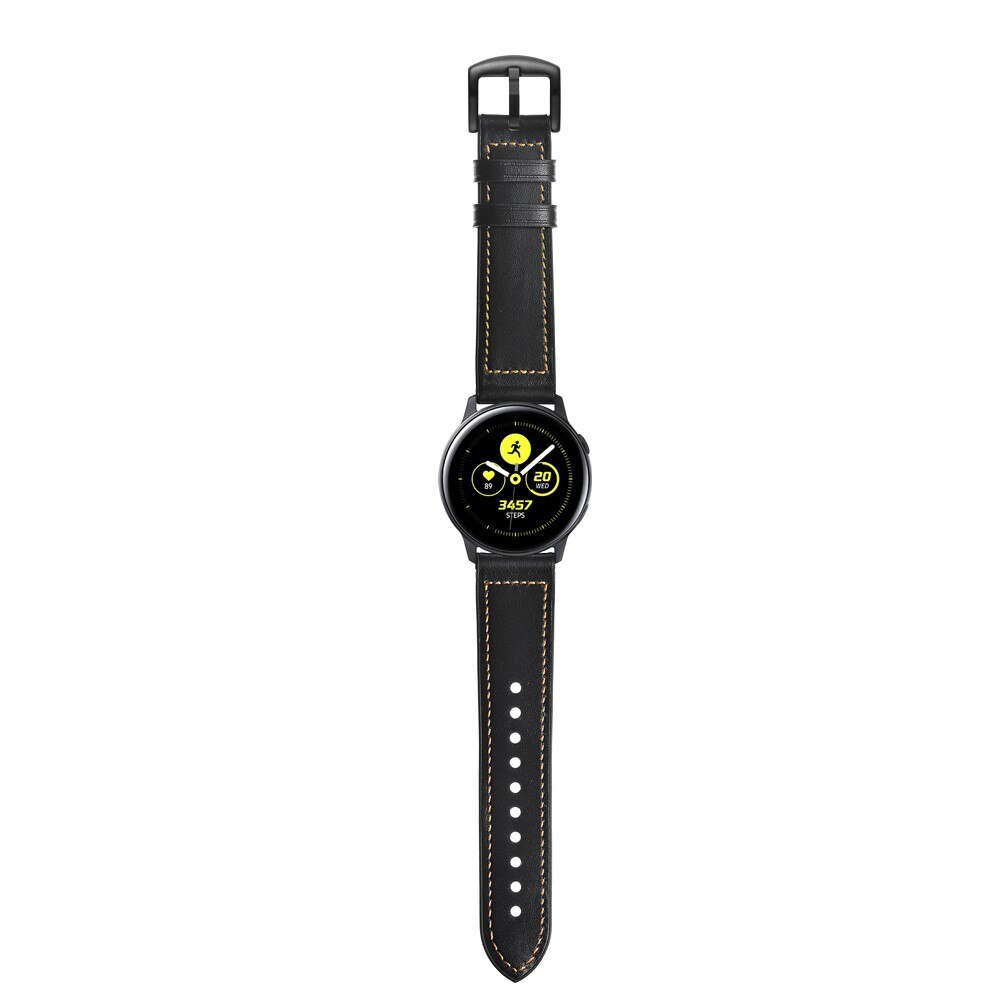 Bracelet en cuir haut de gamme Samsung Galaxy Watch 5 44mm, Noir
