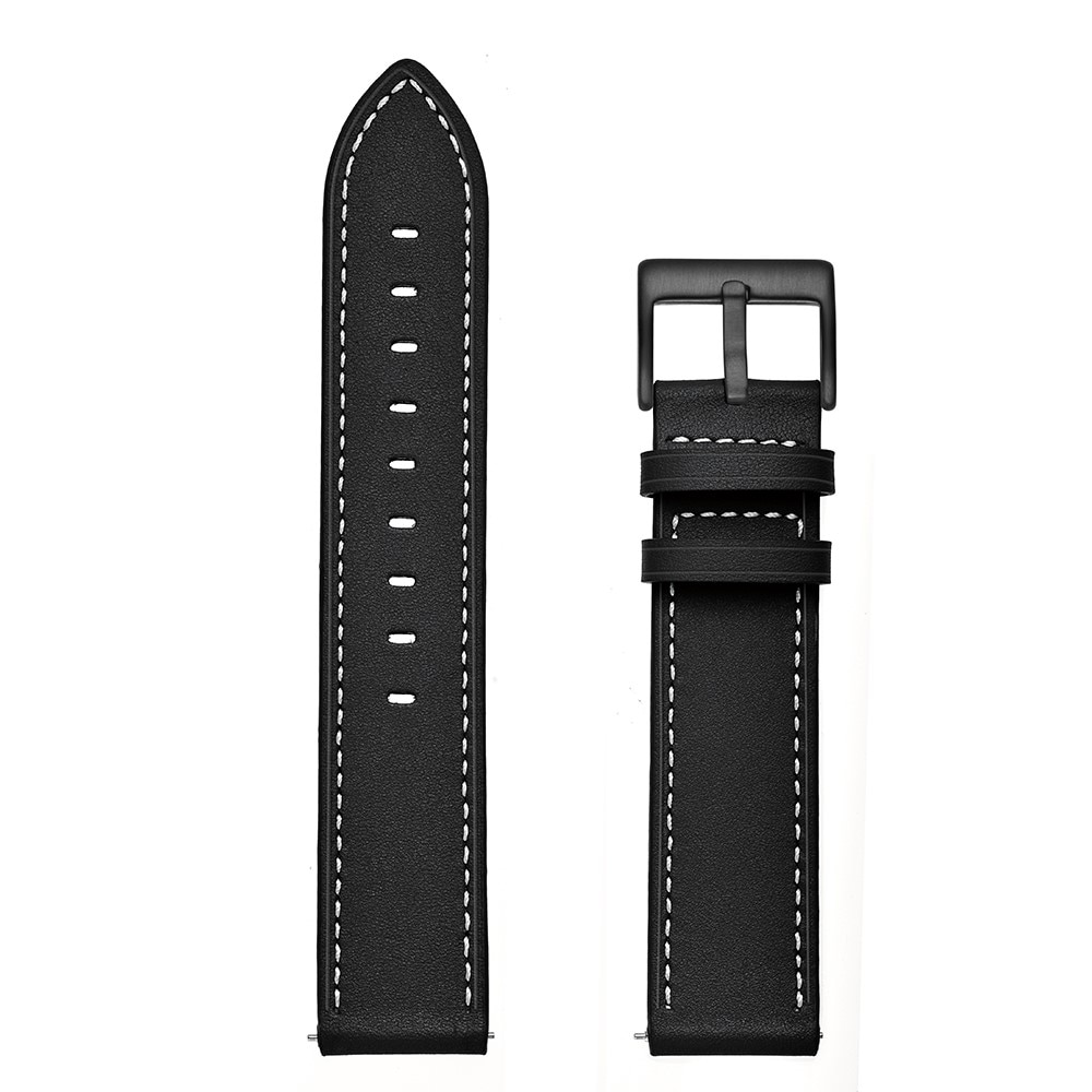 Bracelet en cuir Samsung Galaxy Watch Active 2 44mm, noir