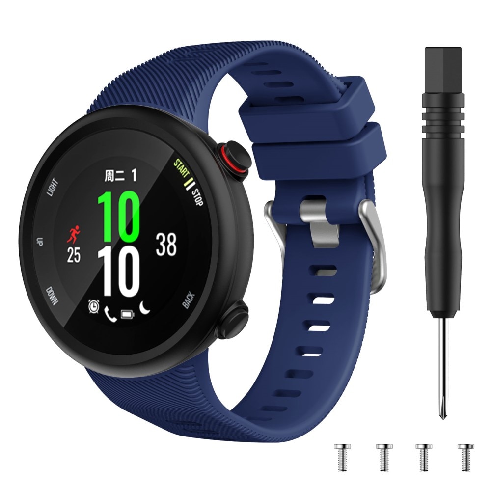Bracelet en silicone pour Garmin Forerunner 45, Bleu