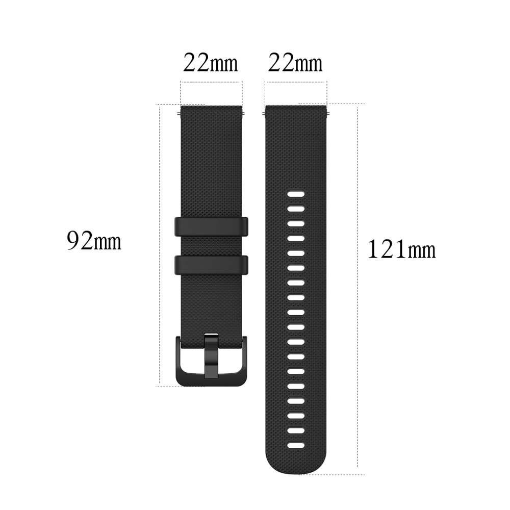 Bracelet en silicone pour Garmin Vivoactive 4, Noir