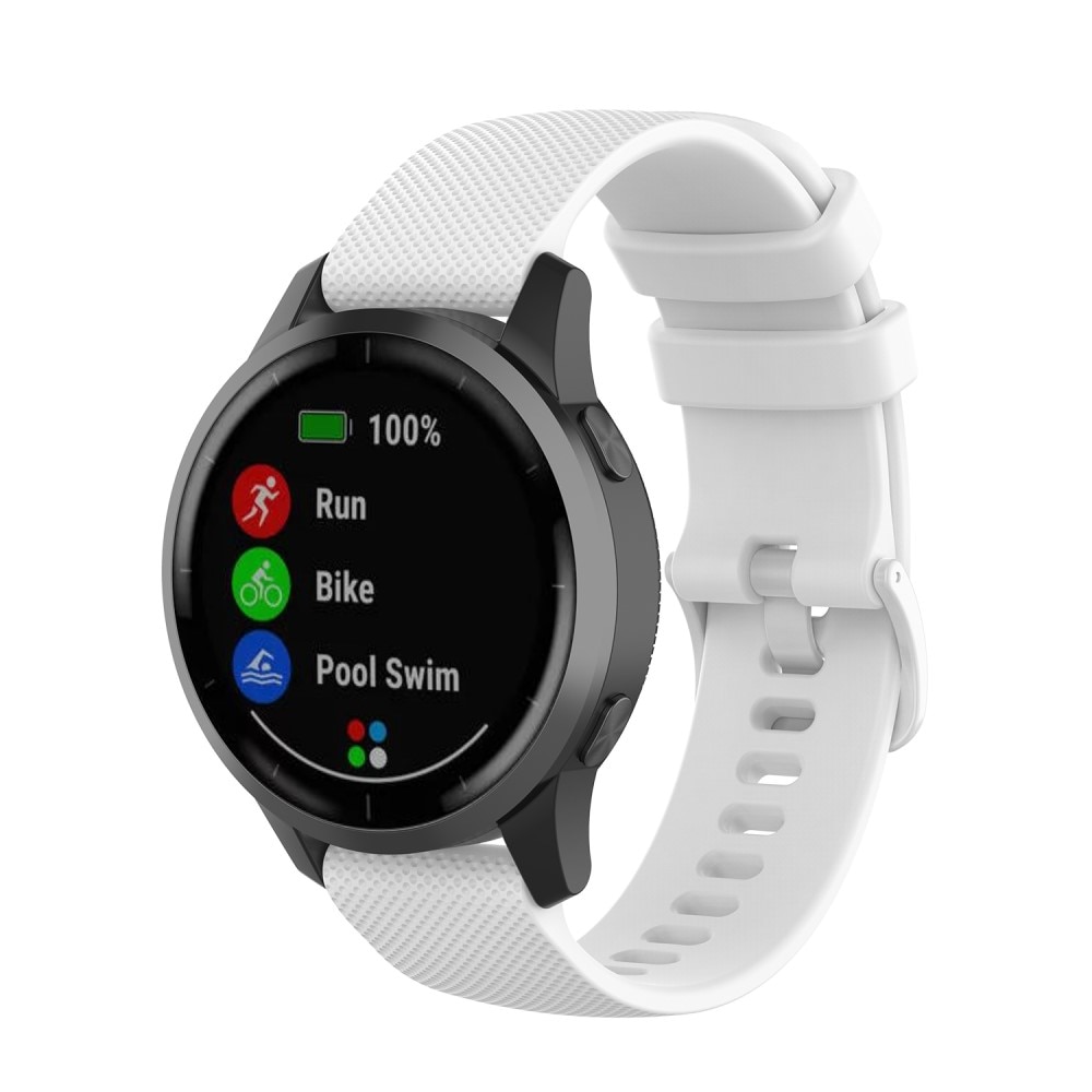 Bracelet en silicone pour Garmin Vivoactive 4, Blanc