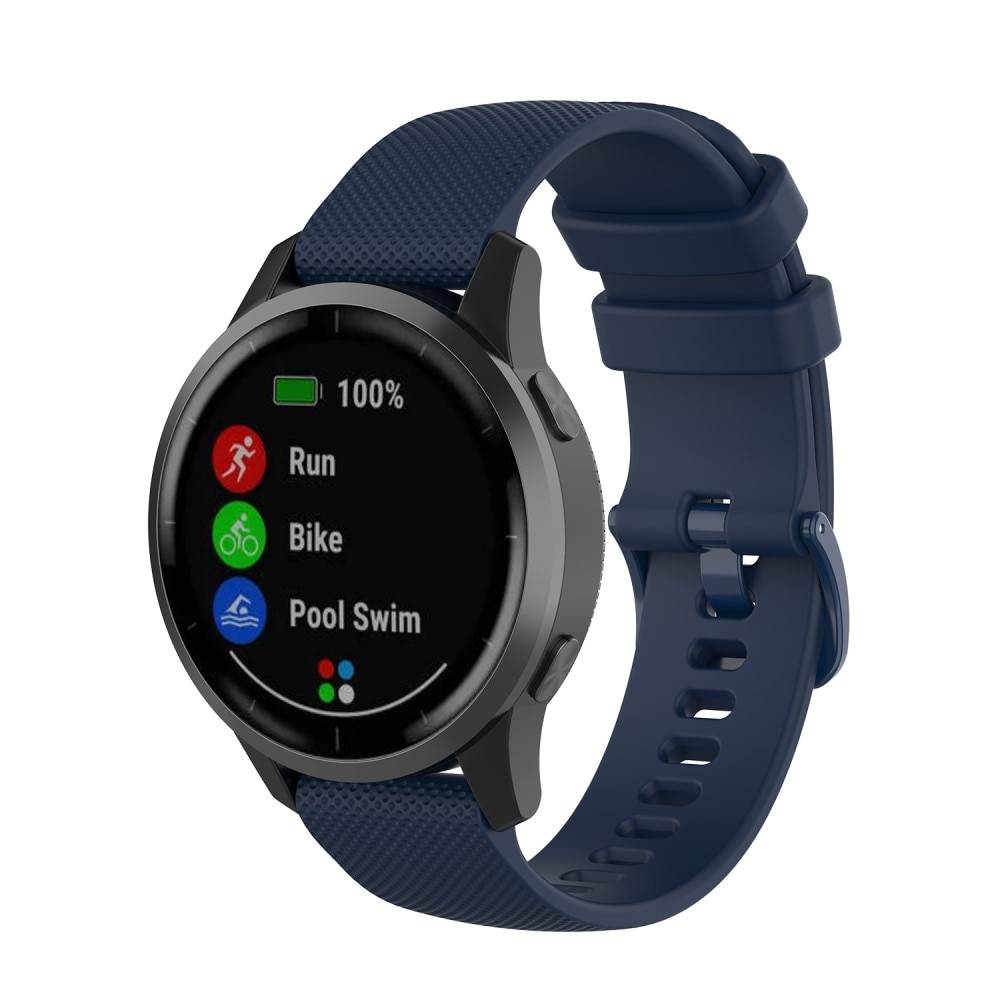 Bracelet en silicone pour Garmin Vivoactive 4, Bleu