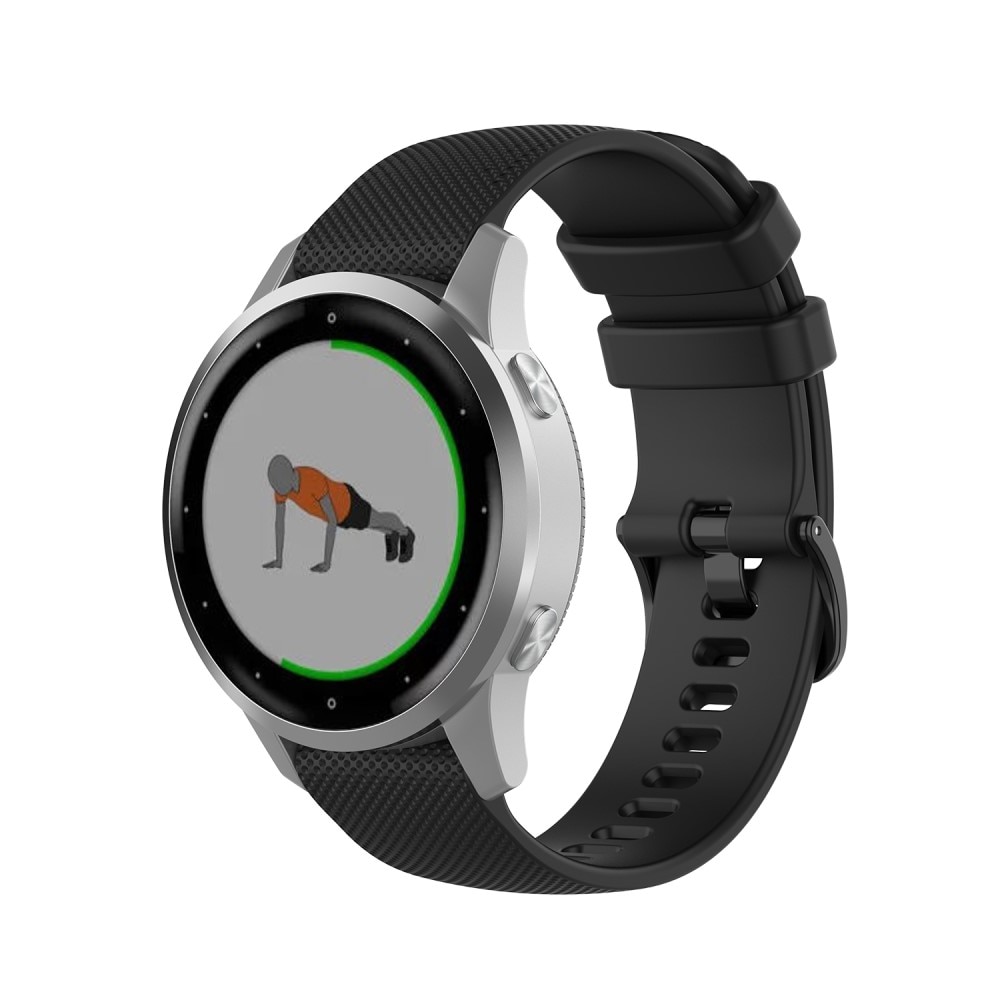 Bracelet en silicone pour Garmin Vivoactive 4s, Noir