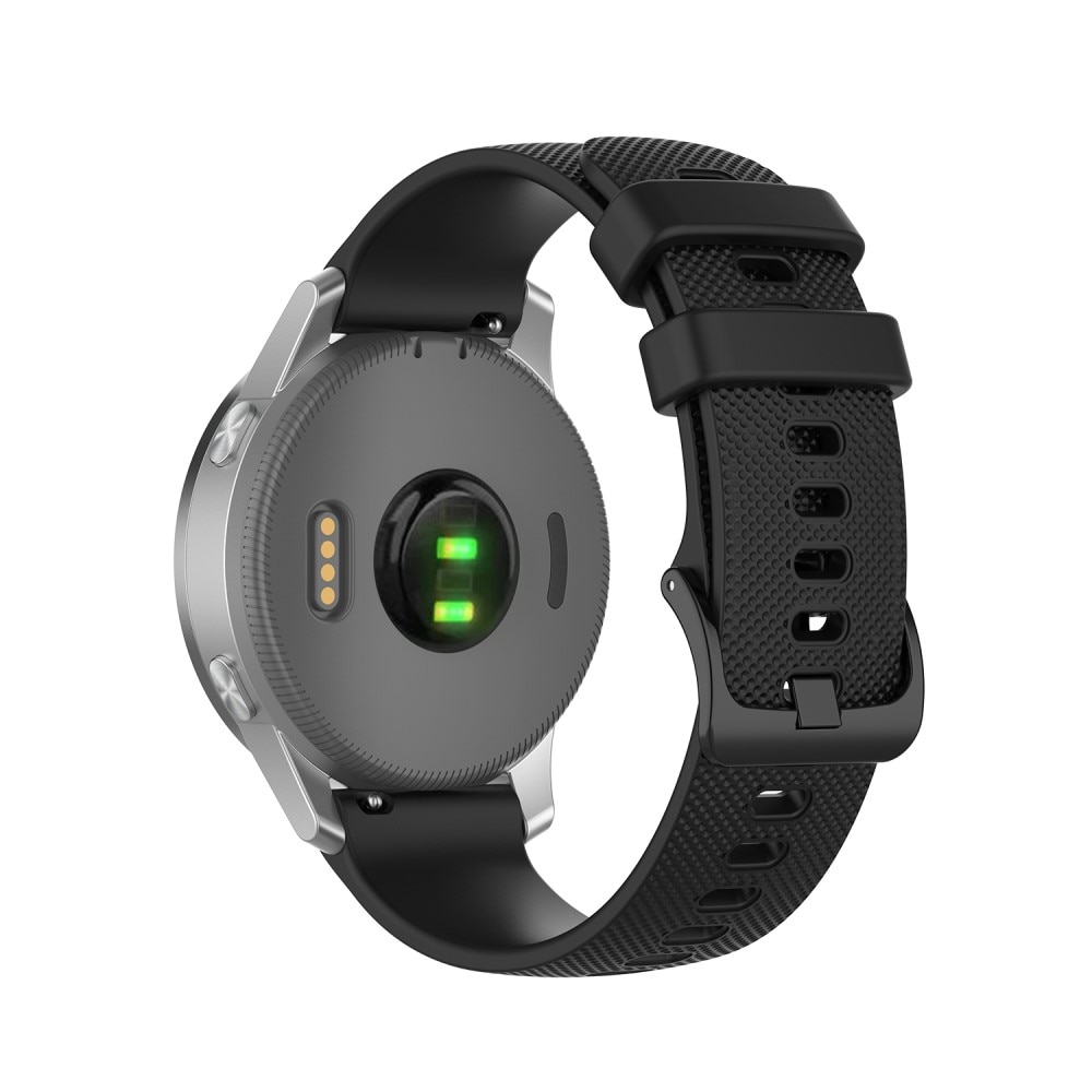 Bracelet en silicone pour Garmin Vivoactive 4s, Noir