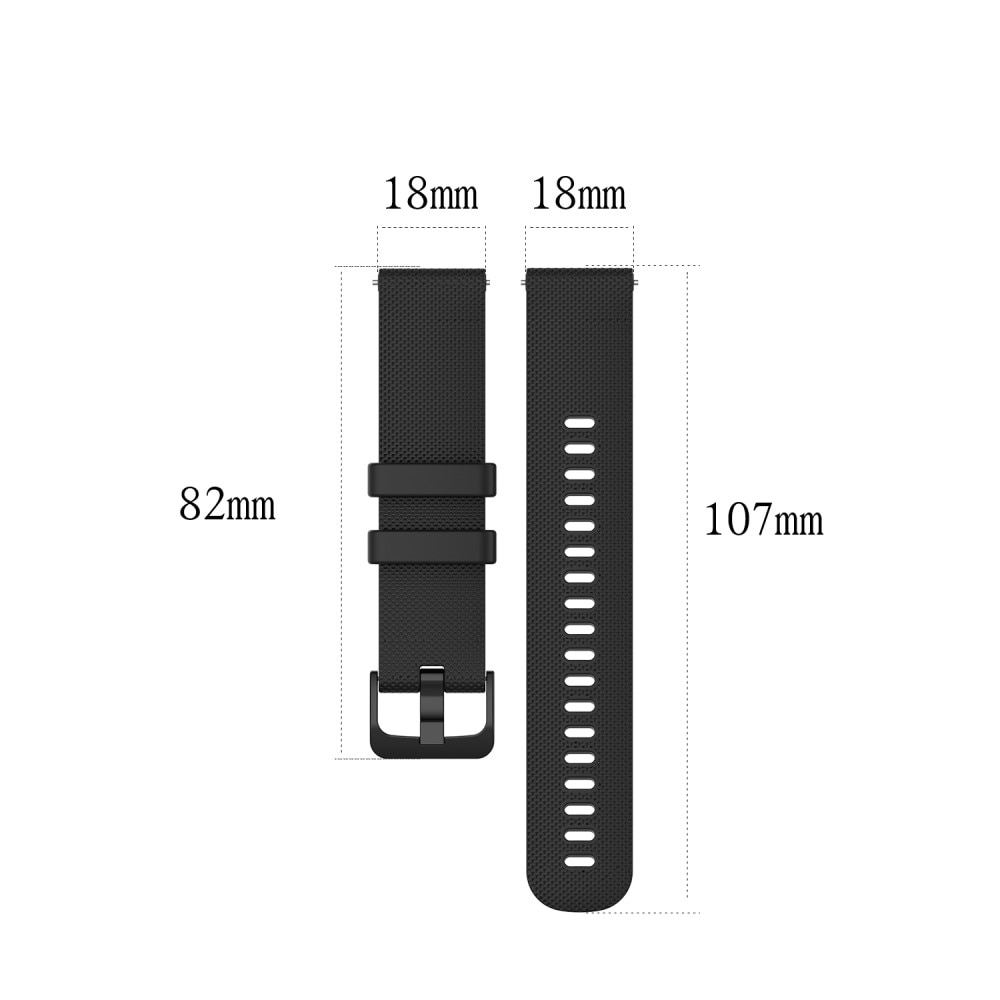 Bracelet en silicone pour Garmin Vivomove 3s, Noir