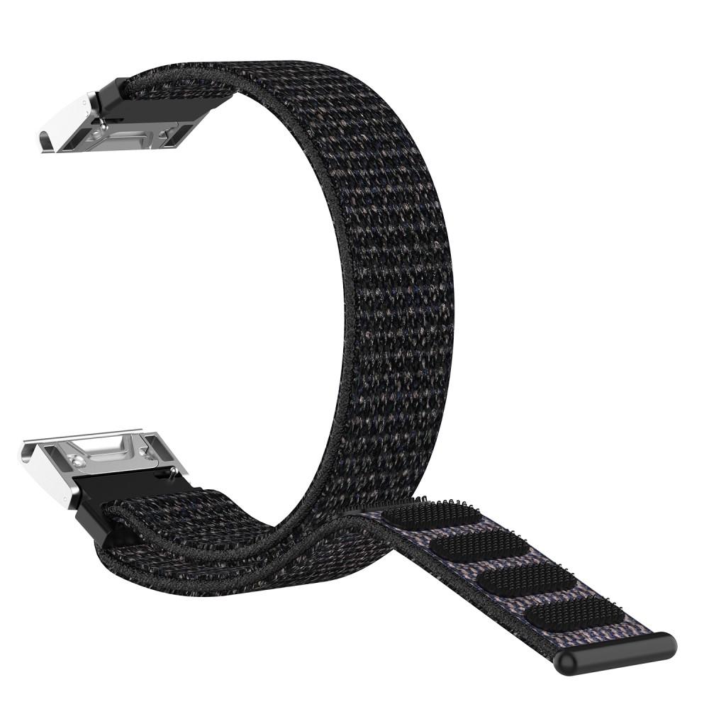 Bracelet en nylon Garmin Fenix 5/Fenix 6 Pro/Fenix 7/Fenix 6/Fenix 5 Plus, Noir