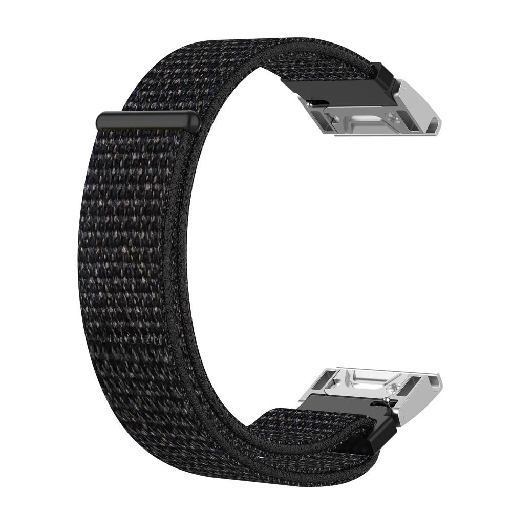 Bracelet en nylon Garmin Fenix 5/Fenix 6 Pro/Fenix 7/Fenix 6/Fenix 5 Plus, Noir