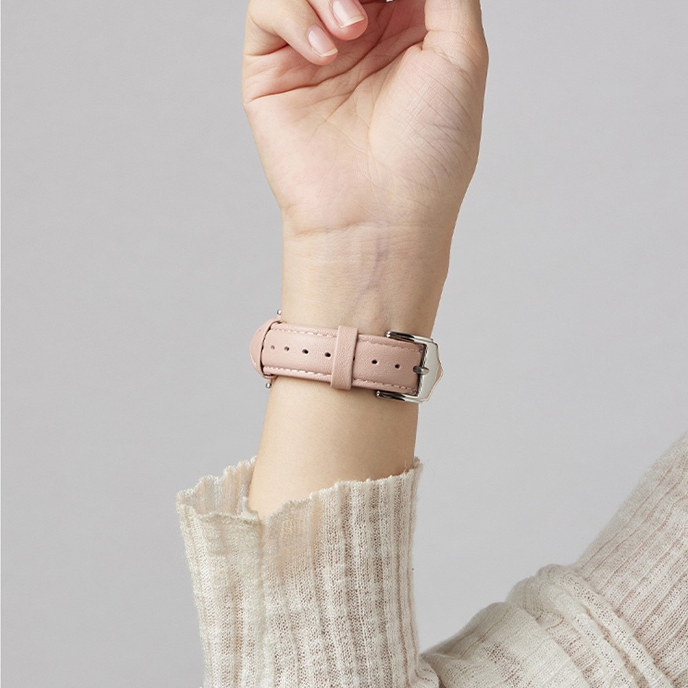 Bracelet en cuir fin Apple Watch SE 40mm, rose