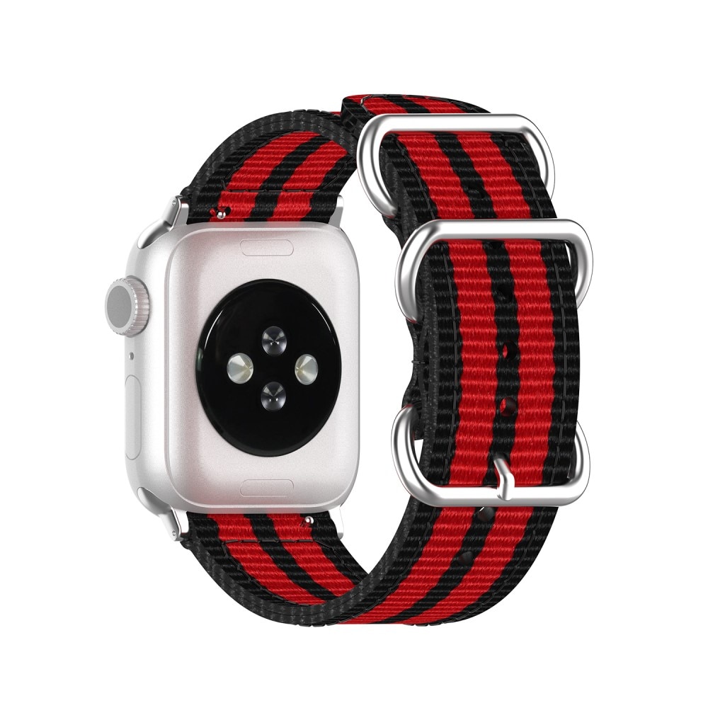 Bracelet Nato Apple Watch Ultra 49mm, noir/rouge