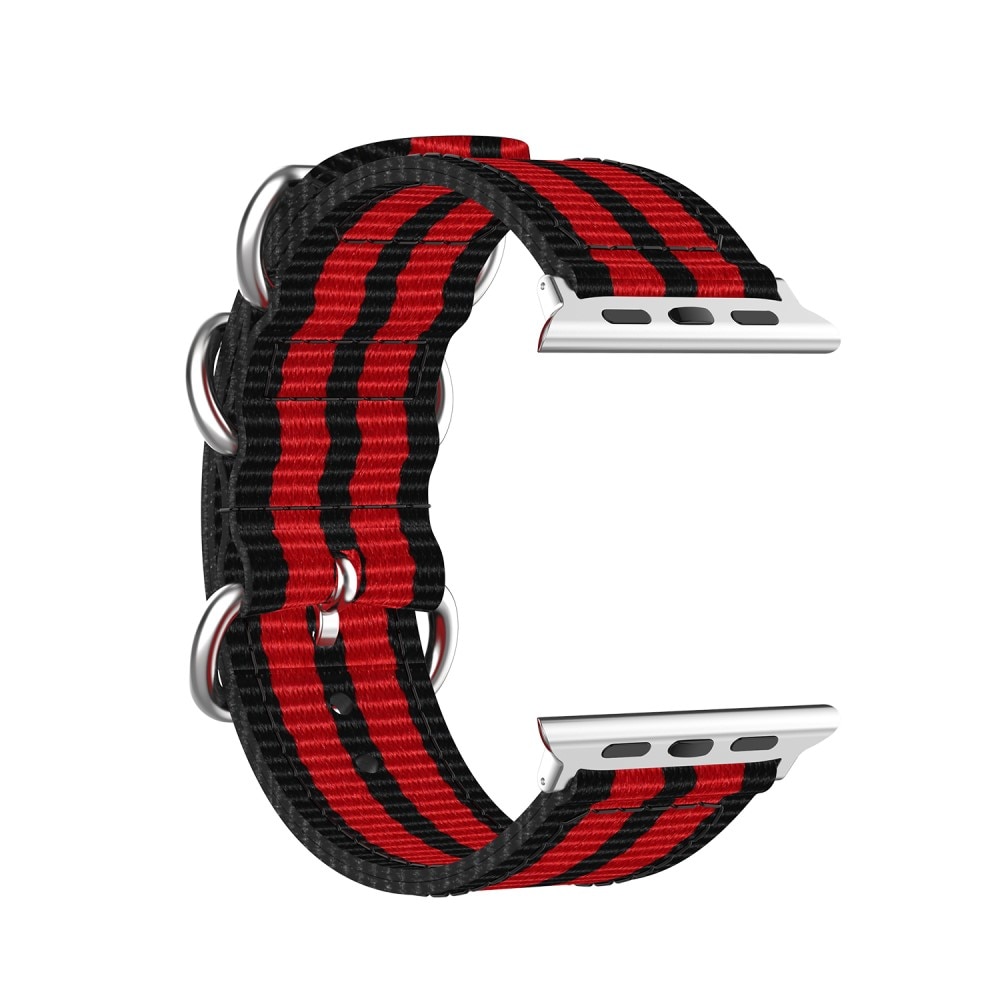 Bracelet Nato Apple Watch Ultra 49mm, noir/rouge