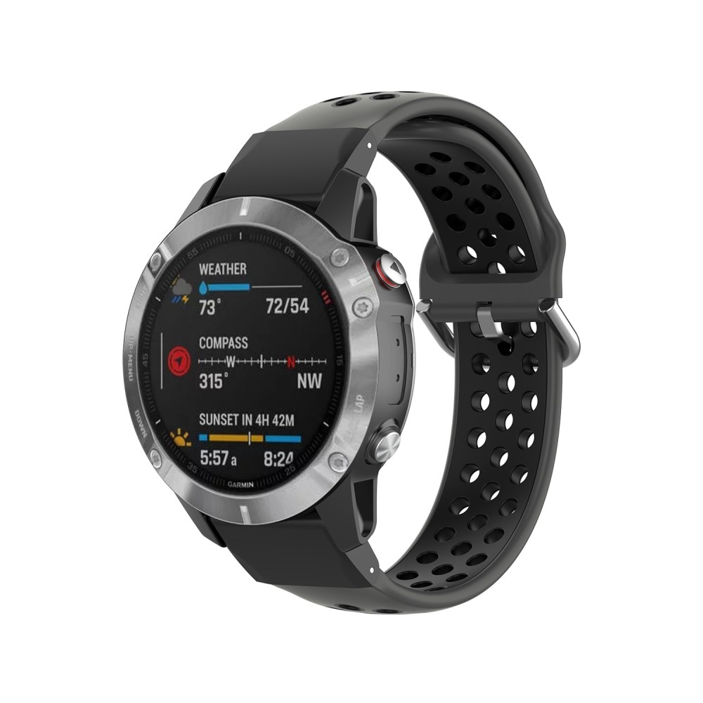 Sport Bracelet en silicone Garmin Epix 47mm Gen 2, noir