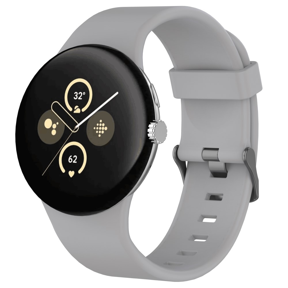 Bracelet en silicone pour Google Pixel Watch 3 45mm, Gris