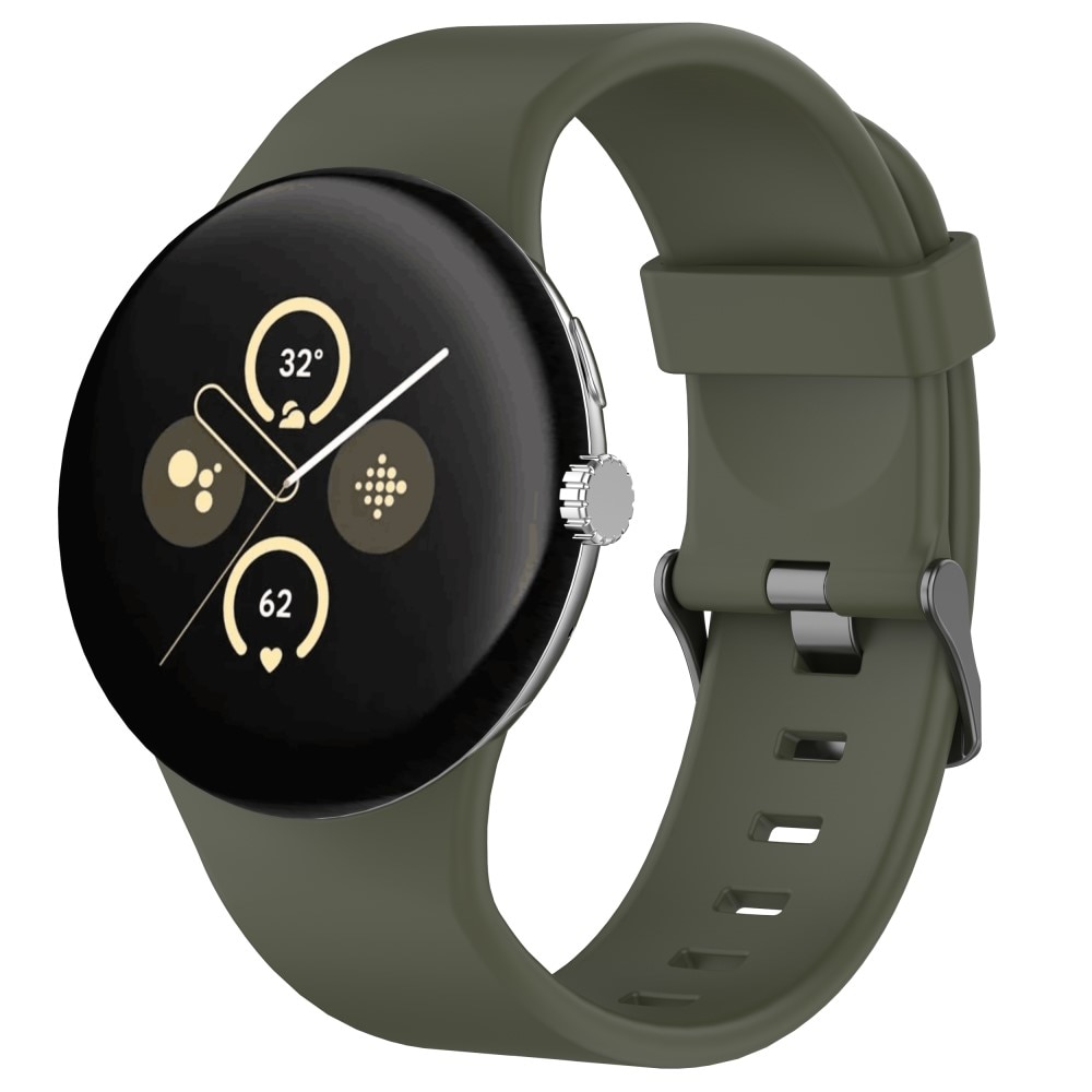 Bracelet en silicone pour Google Pixel Watch 3 45mm, Vert