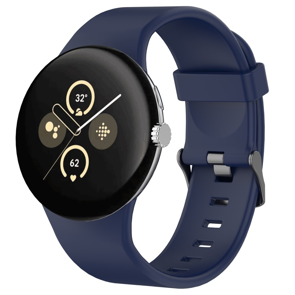 Bracelet en silicone pour Google Pixel Watch 3 45mm, Bleu