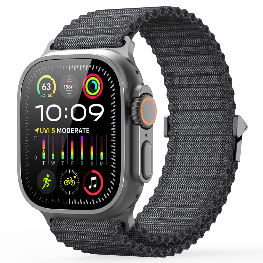 Bracelet en Active Nylon Apple Watch SE 44mm, Noir