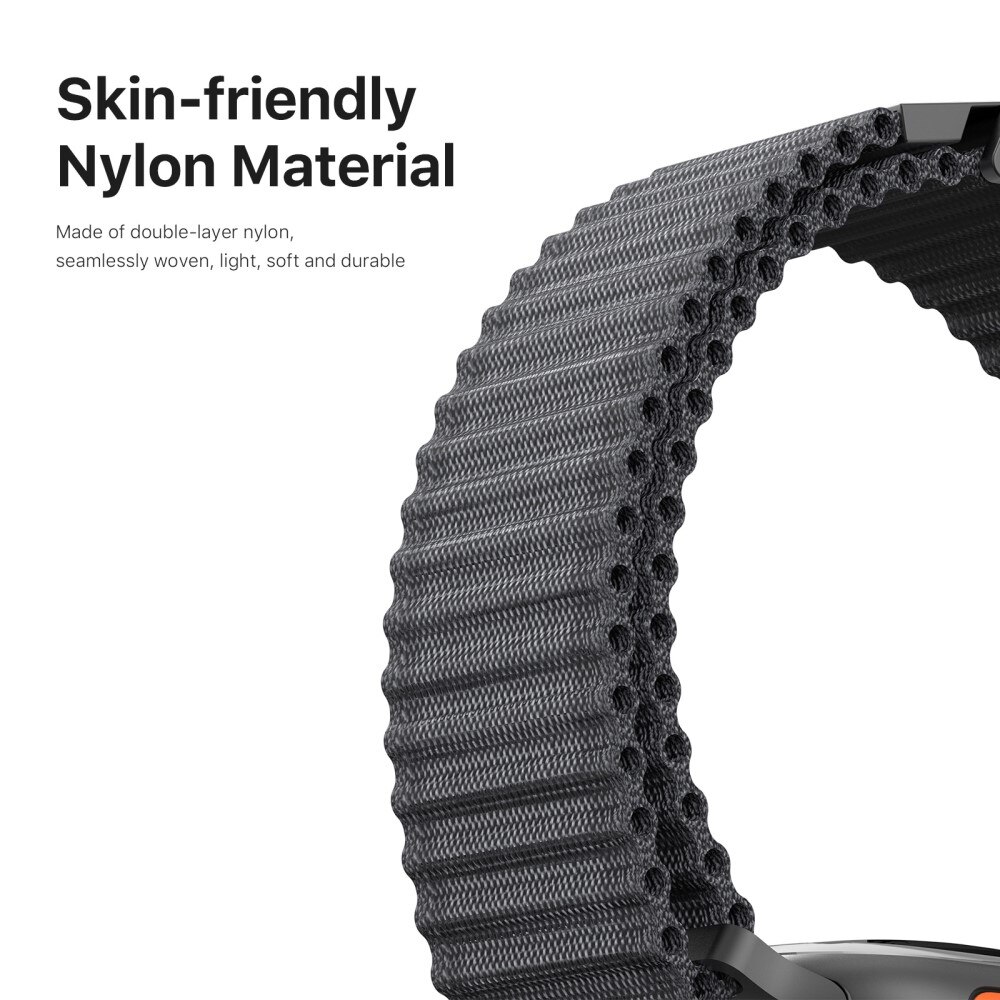 Bracelet en Active Nylon Apple Watch SE 44mm, Noir