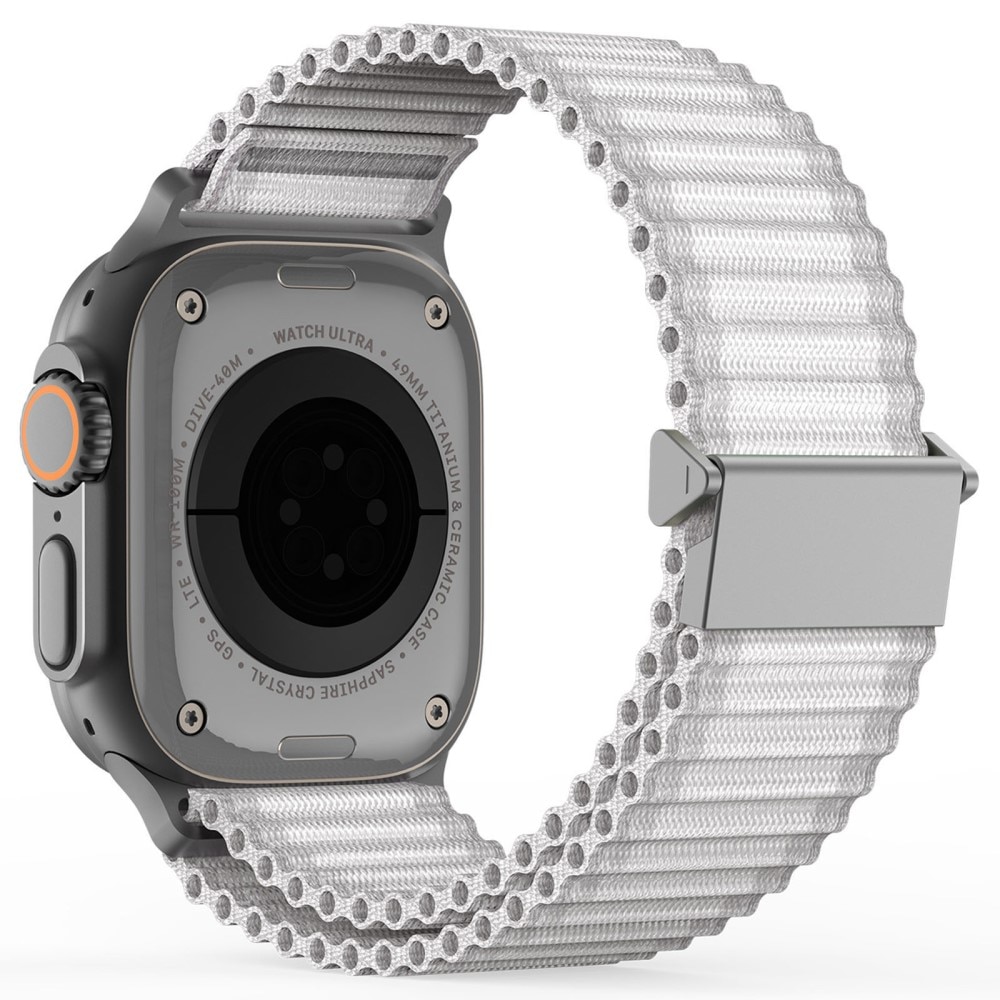 Bracelet en Active Nylon Apple Watch Series 10 46mm, Blanc