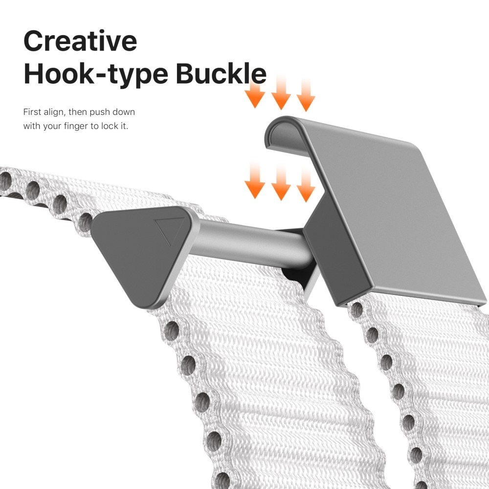 Bracelet en Active Nylon Apple Watch Series 10 46mm, Blanc