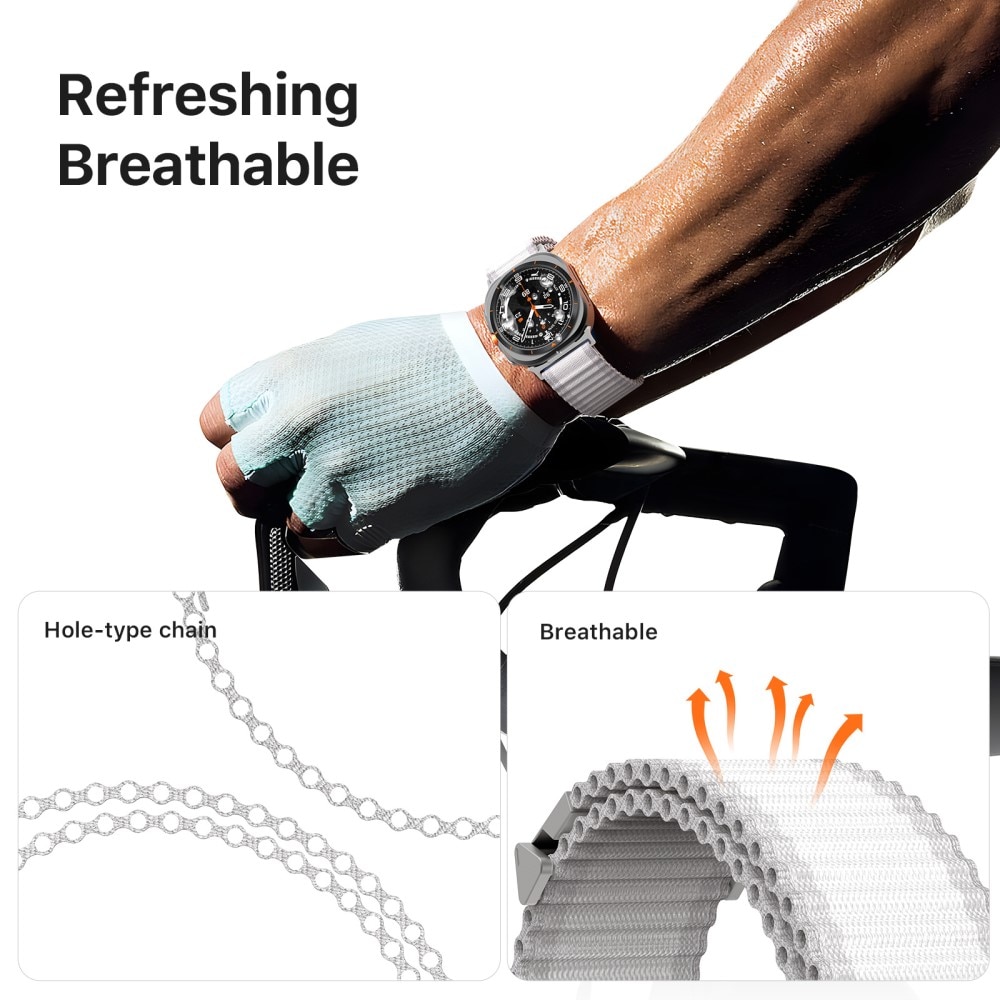 Bracelet en Active Nylon Samsung Galaxy Watch Ultra 47mm, Blanc