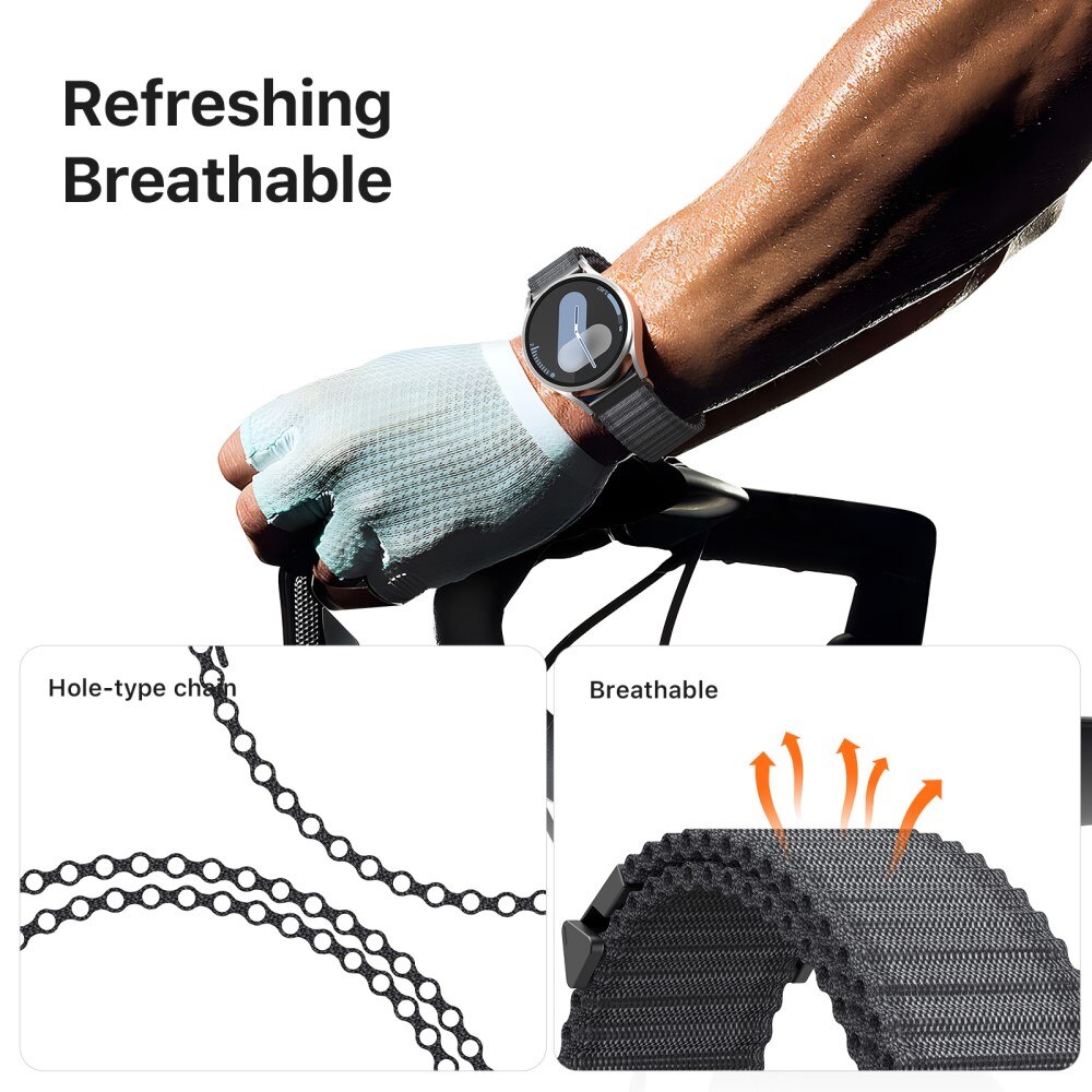 Bracelet en Active Nylon Samsung Galaxy Watch 7 40mm, Noir