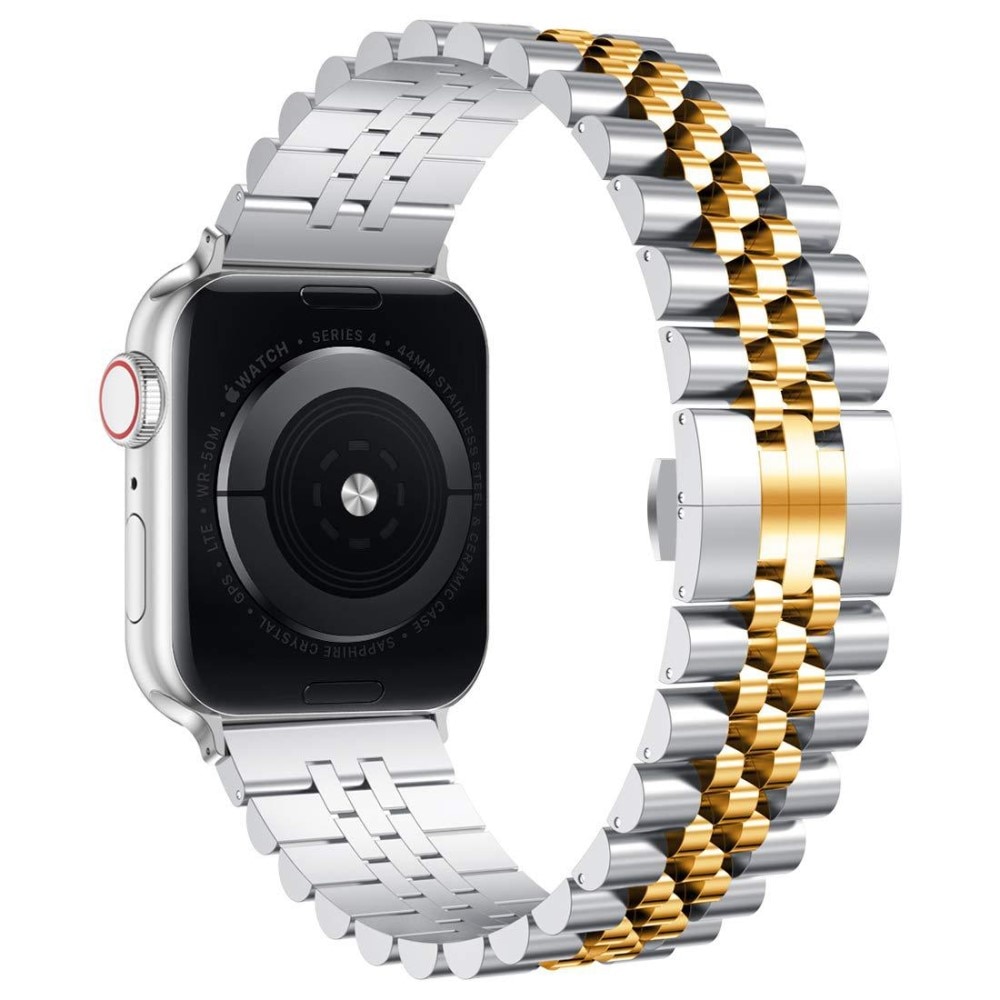 Bracelet en acier inoxydable Apple Watch 41mm Series 7, argent/or